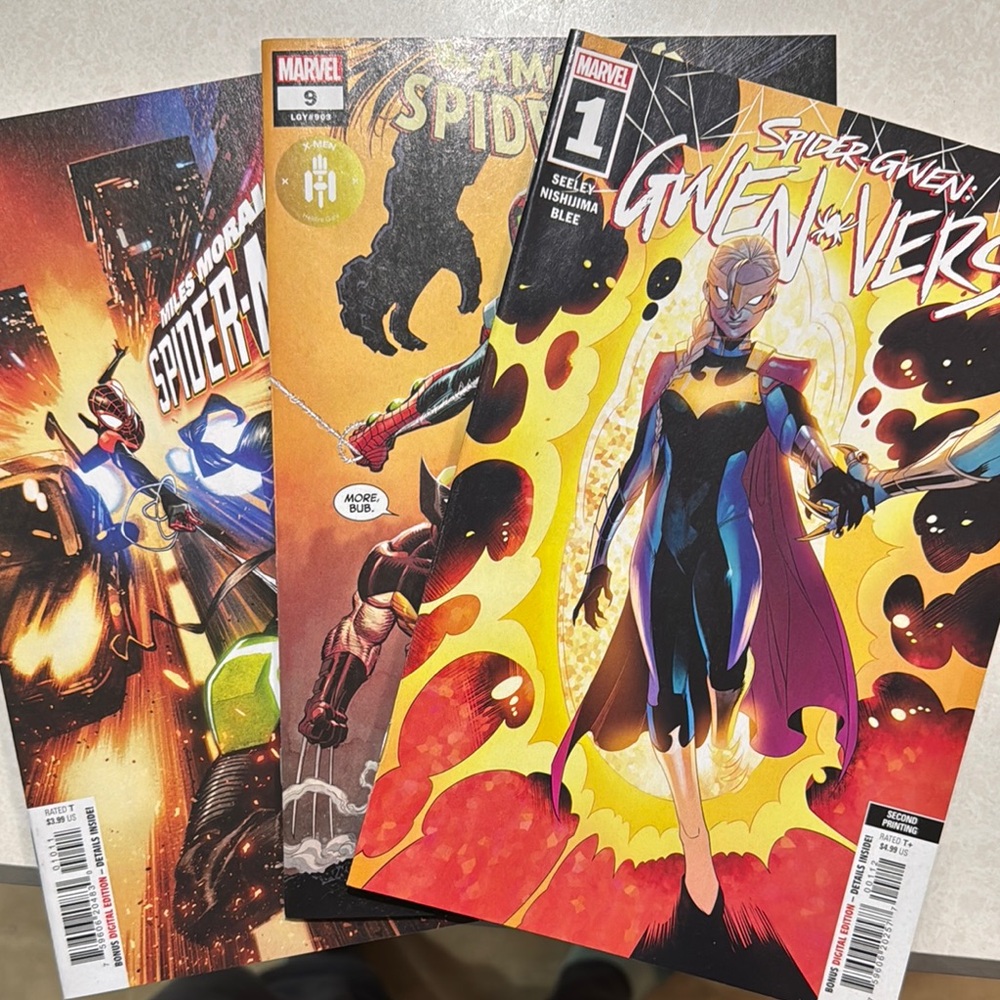 Marvel Spider-Gwen and Spider-Man Comic Book Set